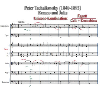 Partiturbild von Peter Tschaikovsky's Romeo und Julia