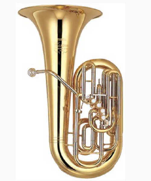 Front and side view of the bass tuba