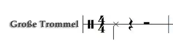 Sheet music for notating a bass drum