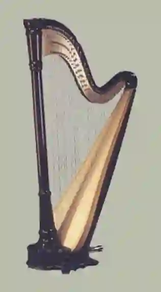 Vorderansicht der Harfe