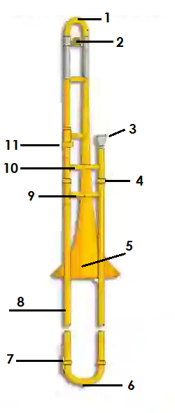 Front and side view of a trombone