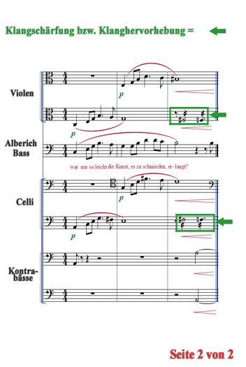 Partiturauschnitt von Richard Wagner's „Das Rheingold“ VI.Szene Part 1
