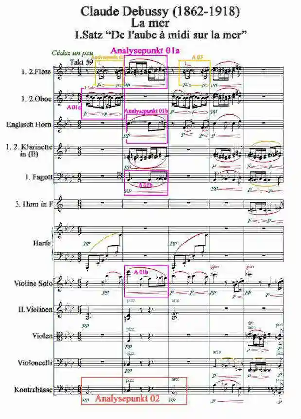 Takt 59 bis 63 - 'La mer' von Claude Debussy